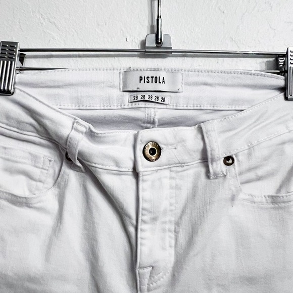 Pistola Stretch Skinny Ankle Denim Jeans 28 White Mid Rise - Picture 2 of 5